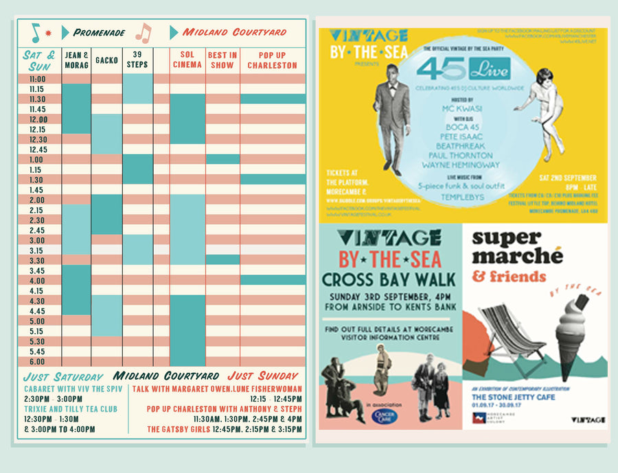 Festival programme layout design vintage 